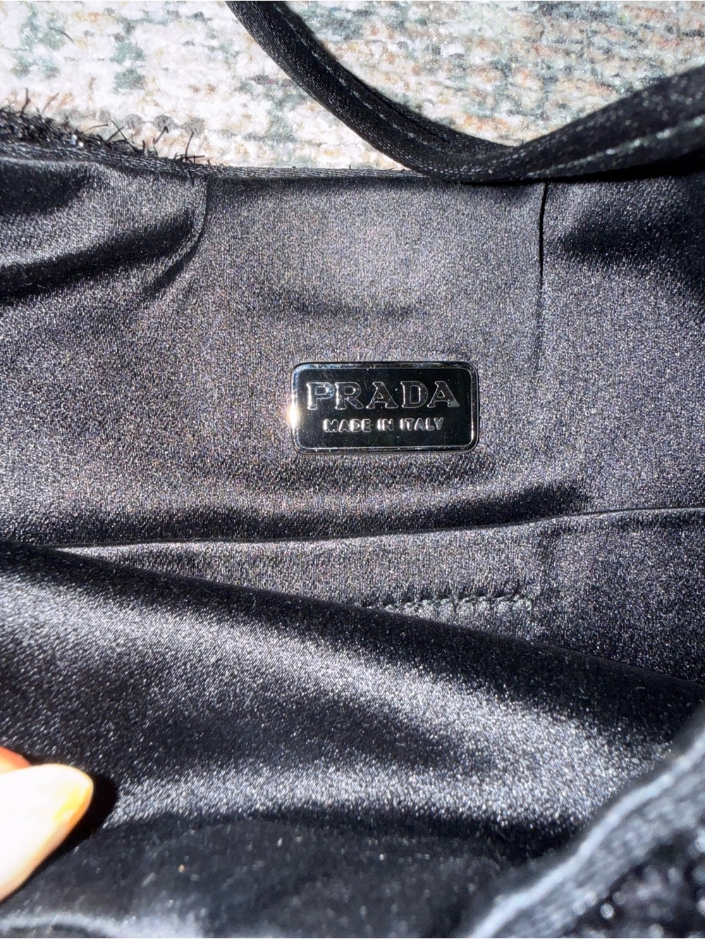 Prada Vintage Black Textured Shoulder Bag - Picture 7 of 8